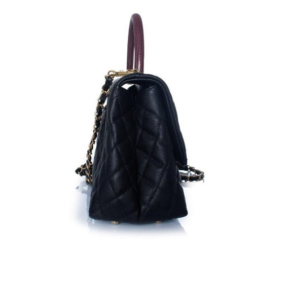 Image 1 of Chanel, coco top handle bag in black caviar leather