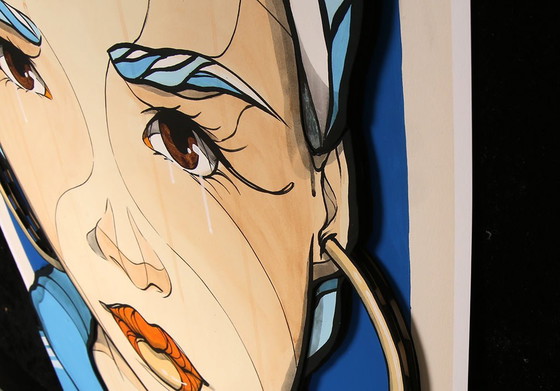 Image 1 of El Bocho - Hello in Blue - Mini - 3D construction, 2023 - Hand signed