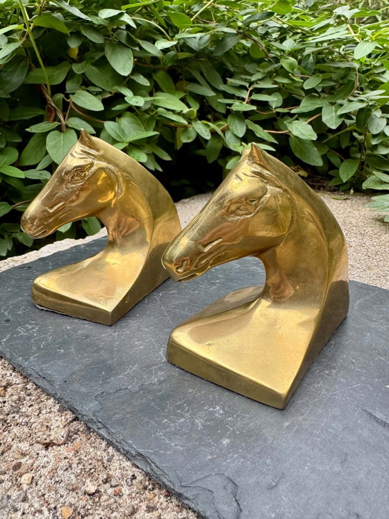 Pair of Art Deco brass horse bookends – Decorative Objects (photo 3 of 7)