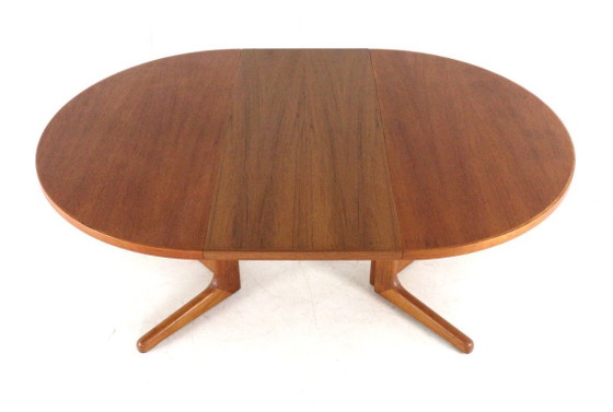 Image 1 of Tavolo da pranzo rotondo allungabile 2x di S. Burchardt Nielsen, design vintage danese.