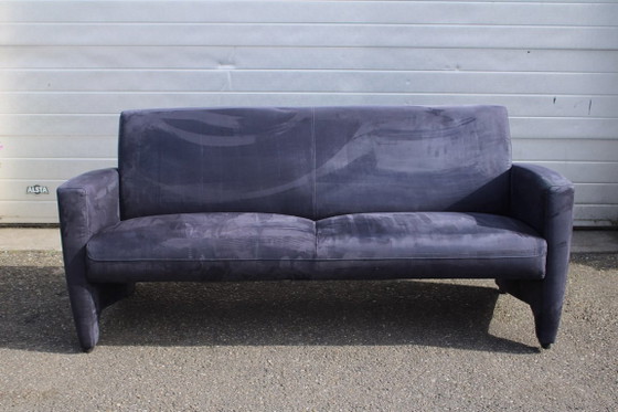 Set of 2 Montel Sofas, Dark Blue Suede – 3-5 seaters, Other (photo 4 of 7)