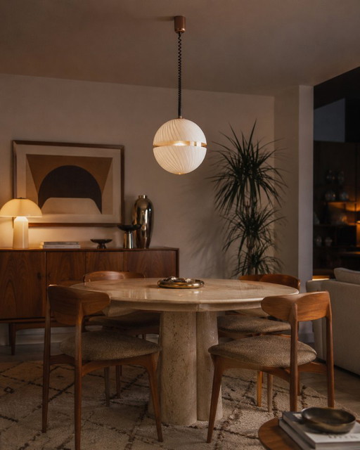 Vintage Italiaanse Space Age Hanglamp Van Guzzini - Verstelbaar