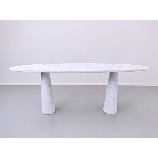 Vintage white marble console by Angelo Mangiarotti 