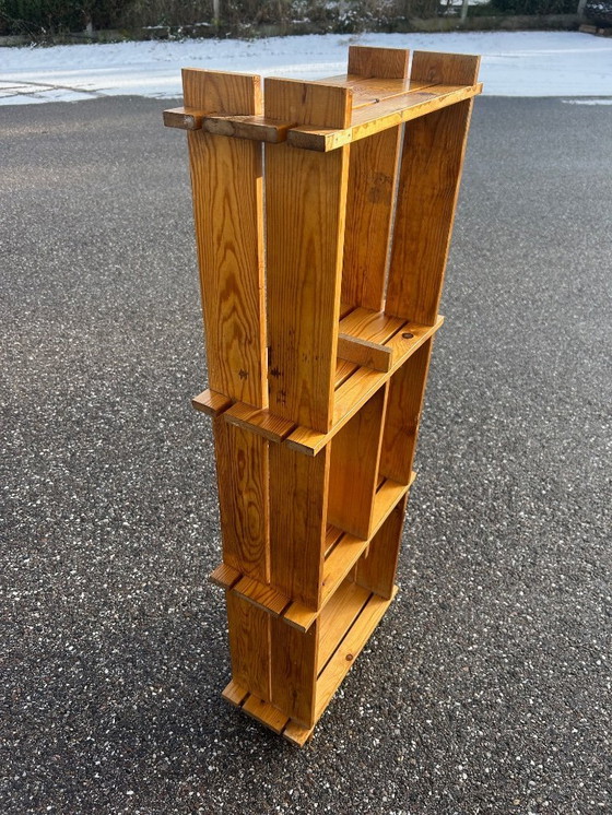 Image 1 of Mensola brutalista in pino, anni '70