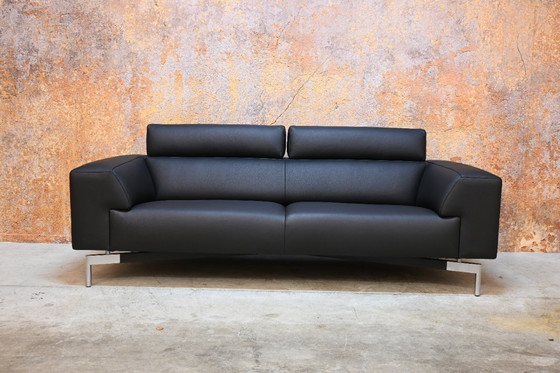 Image 1 of Refurbished exclusieve zwarte leren Leolux Howlo design bank