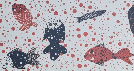 Image 1 of D'après Yayoi Kusama, Poisson rouge, Lithographie, années 1990