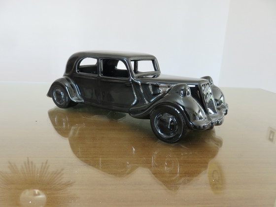 Image 1 of Seltene Lampe "Traction Avant Citroën" Aus Schwarzer Keramik, 70-80