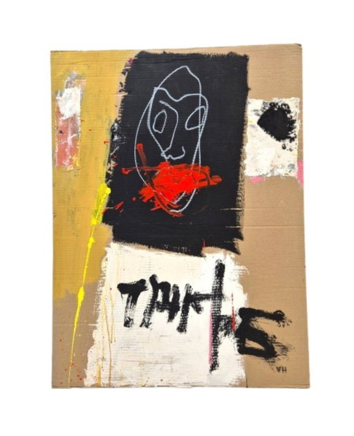 Victor Hasch (1945-2012) técnica mixta sobre cartón