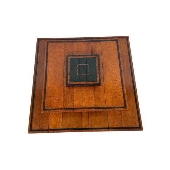 Houten twee-laags bijzettafel, Bruin, Vintage (foto 5 van 6)