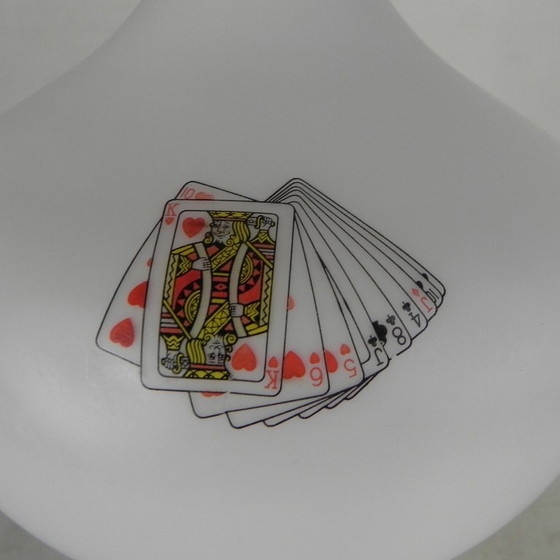 Murano hanglamp met afbeeldingen van speelkaarten in opaline glas, jaren 60 – Hanglampen (photo 10 of 22)