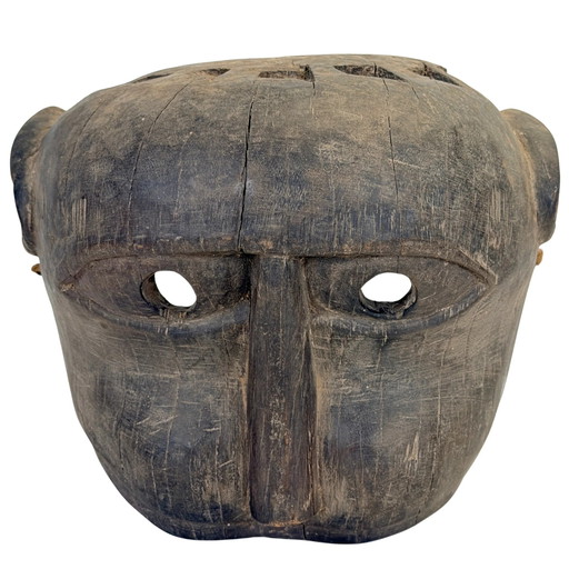 Antigua Máscara Chamánica Nepalí con Dientes – Middle Hills – ca. 1880–1920