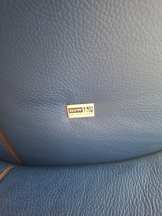 Image 1 of Hülsta Schaukelstuhl - Blaues Nappaleder