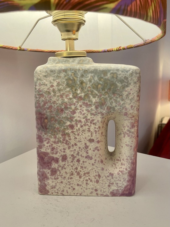 Übelacker tafellamp - batterijgevoede lamp op een haardvaas met botanische lampenkap | 42 cm (photo 3 of 15)