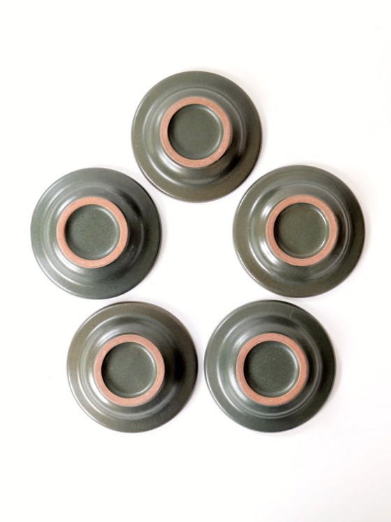 Image 1 of Set di 5 sottobicchieri in ceramica vintage | KMK Germania Ovest |1960s