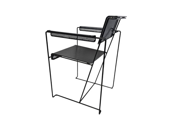 Pilastro Style - Post Modern - (2) Chairs - Perforated Steel - Holland - 70's – Armchairs, Metal (photo 8 of 12)