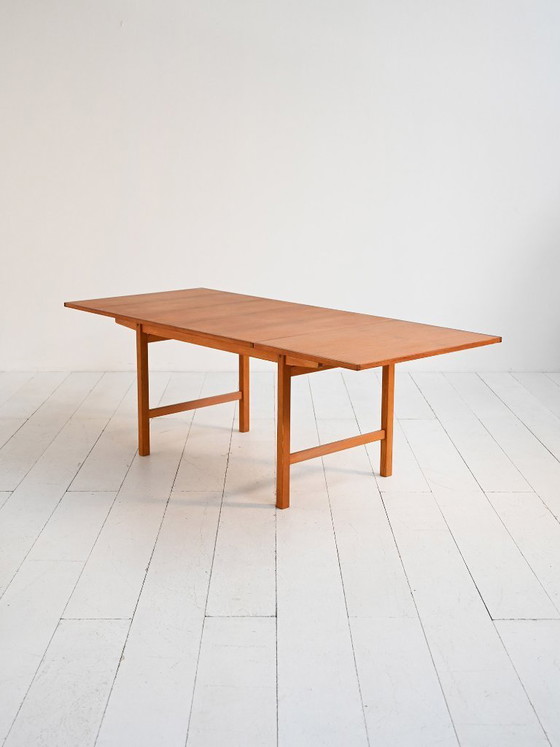 Image 1 of Table de salle à manger extensible scandinave en teck et chêne, années 1960