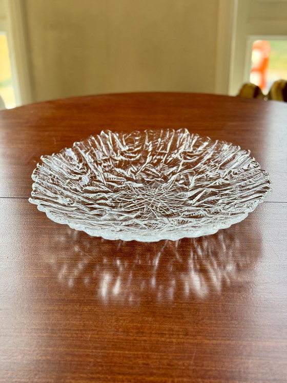 Image 1 of Bol en verre vintage avec texture de glace de Walther Glass Germany