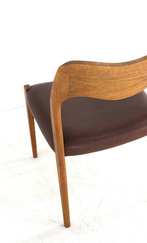 Set 6 Niels O Moller Model 71 Stoelen Teak Vintage Deens – Niels Otto Møller, Eetkamerstoelen, Leather (photo 8 of 17)