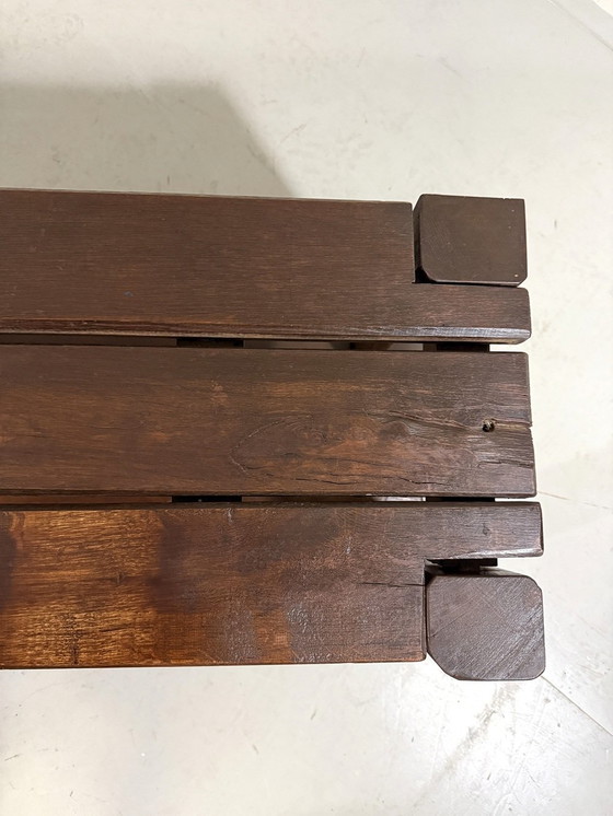 Image 1 of Large Brutalist Oak Bench/Wall Table 1900's