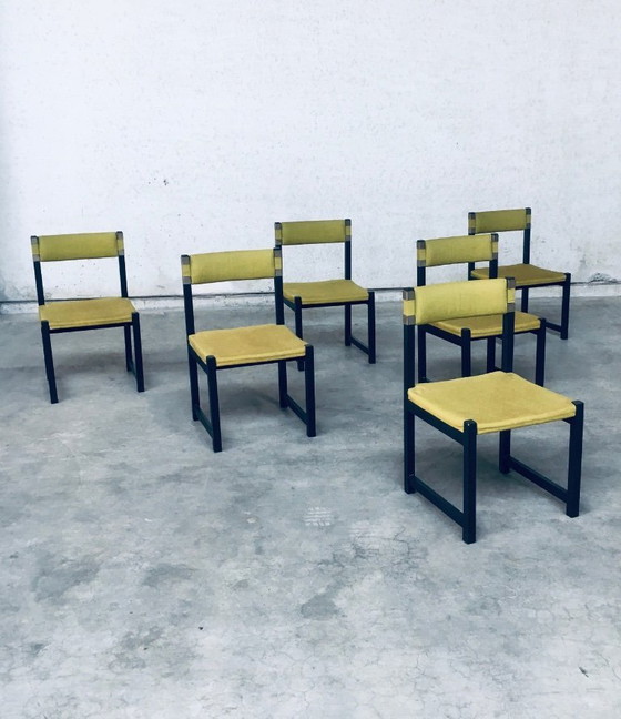 Image 1 of Midcentury Modern Design Eetkamerstoelset van J. Batenburg voor MI, België 1969