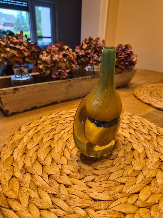 Mdina Glass Vase, yellow and blue, Glass art, Vintage (photo 6 of 6)