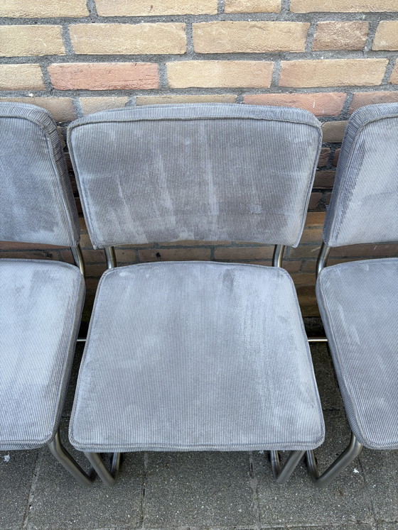 🪑✅ 6 Grey Zuiver Ridge Rib Fabric Chairs – Dining chairs, Chrome, Textile (photo 5 of 9)