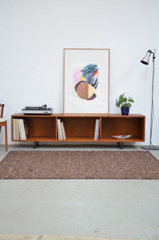 Open sideboard vintage vinyl walnut 70s lowboard phono HiFi