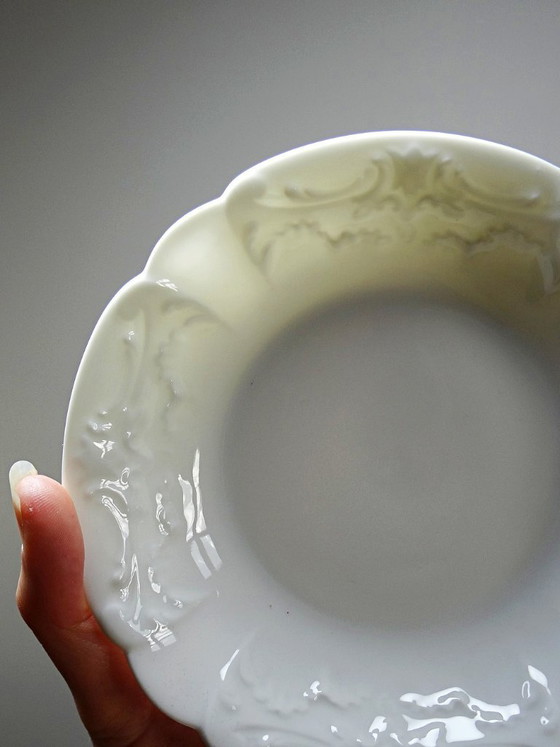 Image 1 of Limoges L&Cie Lafarge 12-piece dessert service in white porcelain, 1960s