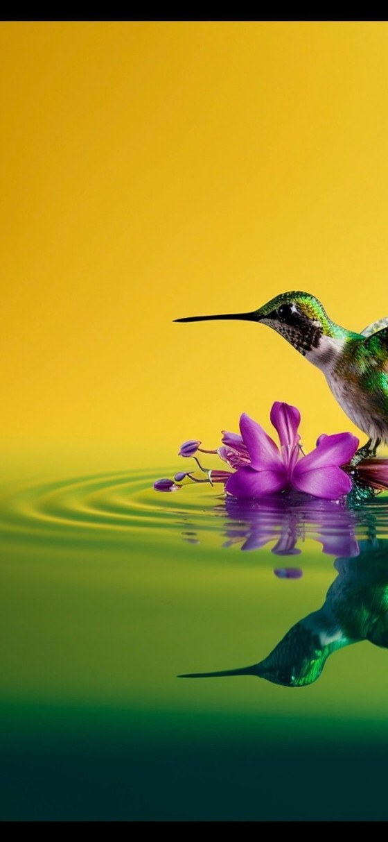 Image 1 of Eric LESPINASSES – Farbenfroher Kolibri – Künstlerlithografie