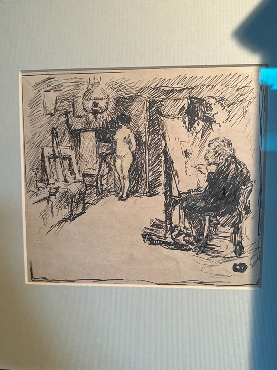 Tekening door Maurice Dupuis, Schilderijen & Tekeningen, Papier, Zwart (foto 2 van 5)
