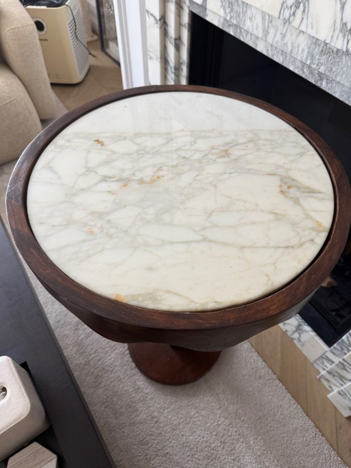 Wooden bistro table with marble top – eettafels (photo 2 of 7)
