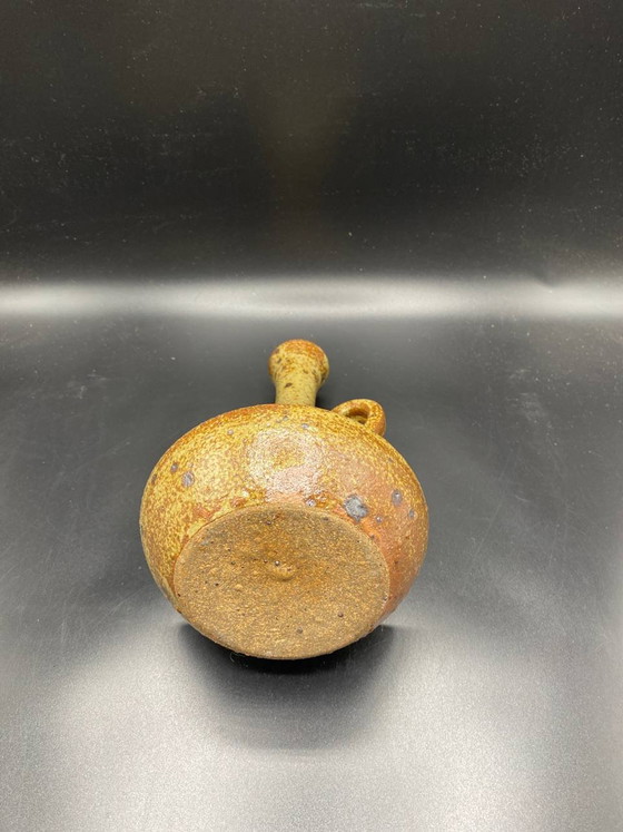 Glazed Stoneware Chamberstick - Ochre and Honey Speckled Glaze - Handmade Ceramic – Crockery, Rustic (photo 3 of 3)
