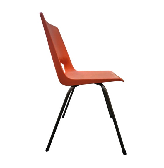 4 x Philippus Potter stacking chairs for Ahrend / Moulded seat / 1970s – Folding chairs (photo 10 of 14)