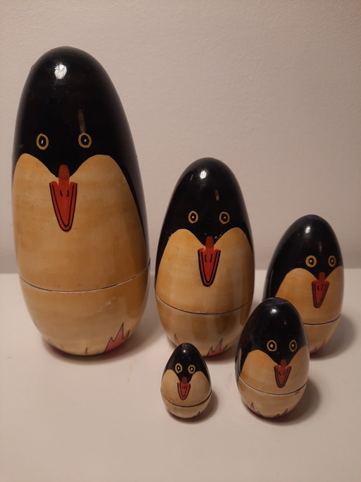 Vintage Pinguin-Matroschkas