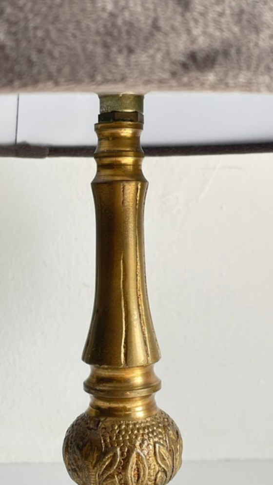 Lampada da Tavolo VINTAGE in Ottone Massiccio e Velluto – Lampade da tavolo (photo 5 of 16)