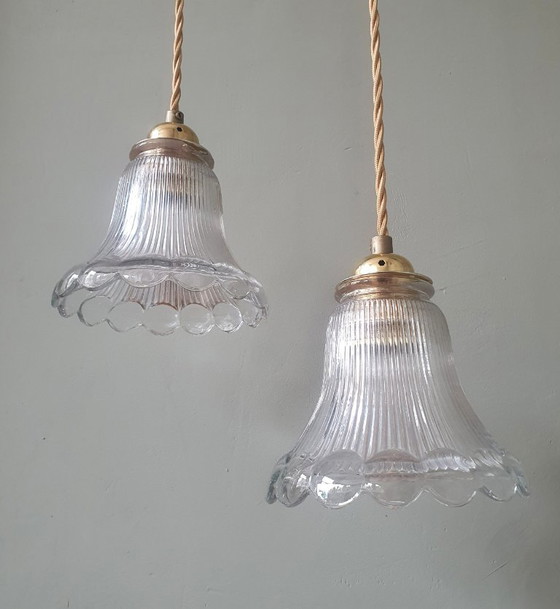 Set of 2 Holophane pendant lamps, Art Deco – Metal (photo 5 of 23)