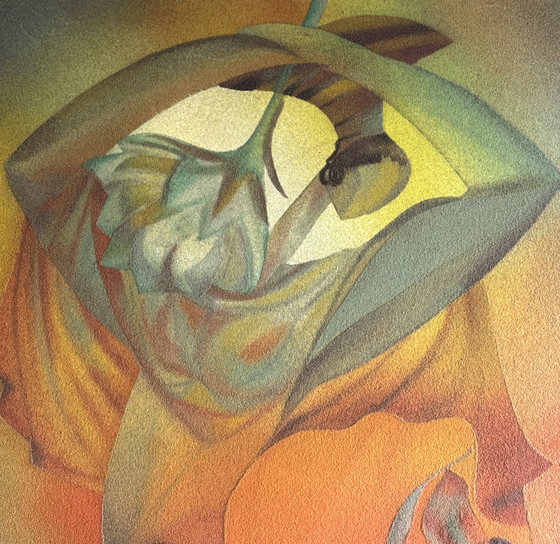Image 1 of Mukalenge wa Mukalenge (Kinshasa) – Ecstasy at Thilmade - No. 16
Sandwork – Oil and sand on canvas, 70 × 100 cm, circa 1975-1985