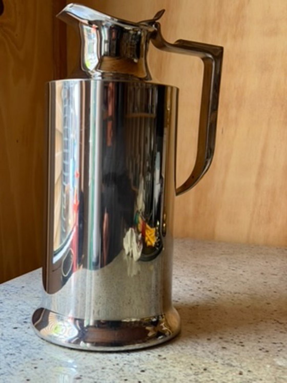 Large Vintage Balzano Laufen Stainless Steel Pitcher | Tall MCM Insulated Carafe | Mirror Polish 18/10 (photo 2 of 27)