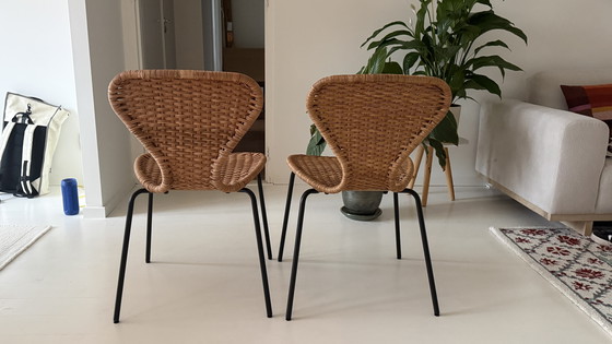 Image 1 of 2 x ÄVSTA eetkamerstoelen riet IKEA ; NIEUW 