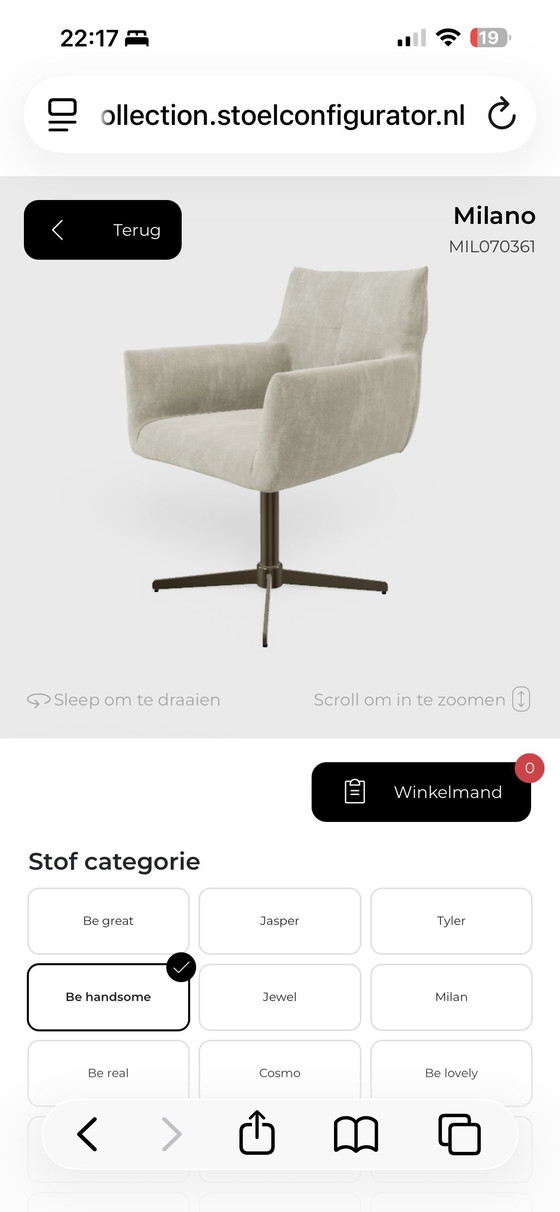 Image 1 of Moods Milano dining table chair 6x be handsome nature 01 Iras 360 anodic