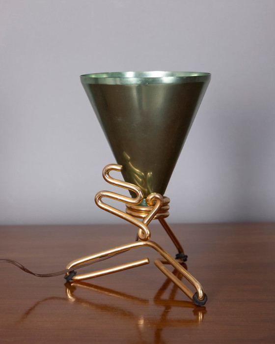 Lampada da tavolo vintage anni '50 disegnata da Ettore Sottsass per Rinnovel – Lampade da tavolo, Metallo (photo 4 of 8)