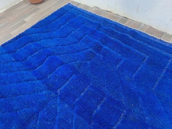 Large Traditional Handmade Blue Berber Rug 3/4 m, Aime Té, Rugs & carpets, Wool (photo 2 of 7)