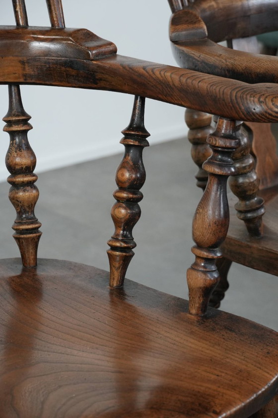 Image 1 of 2 sedie Windsor antiche inglesi con schienale alto del XVIII secolo