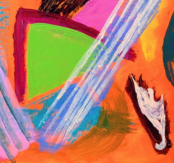 Image 1 of Nigel Waters Abstract Expressionist Painting 52 Acrylic On Canvas Board 30x30cm