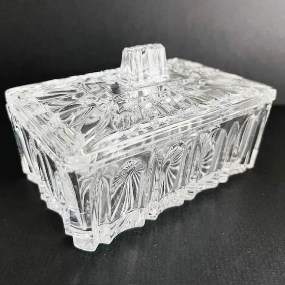 Image 1 of Antique French jewelry box cut crystal cigarette case 1900's