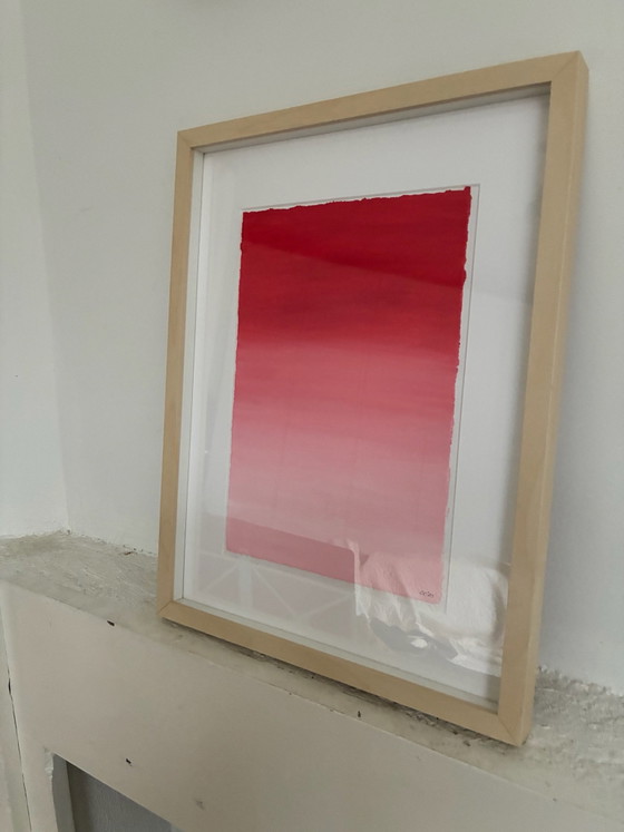 Artwork Lac Rose | | acrylic on cotton paper framed 32x42 cm – Paintings & Drawings (photo 5 of 5)