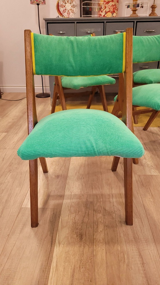 Image 1 of 5 sedie con gambe a compasso