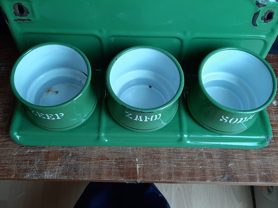 Image 1 of Antico porta sabbia, sapone e bibita