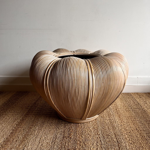 XXXL ‘Pencil reed’ rattan planter Vivai del  sud stijl