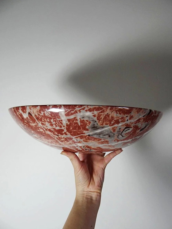 Pair of vintage red faux marble ceramic Wall lights, 90s., White (photo 6 of 15)